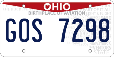OH license plate GOS7298