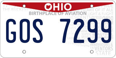 OH license plate GOS7299