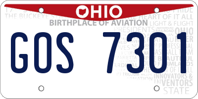 OH license plate GOS7301