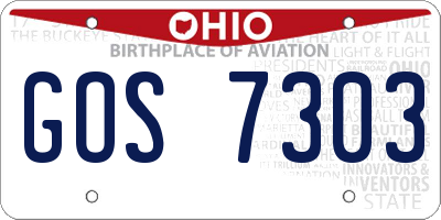 OH license plate GOS7303