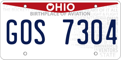 OH license plate GOS7304