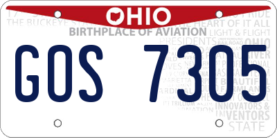 OH license plate GOS7305