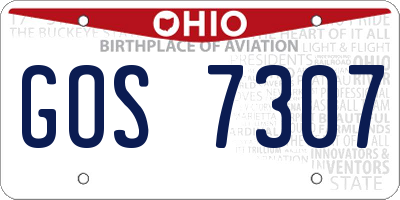 OH license plate GOS7307