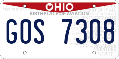 OH license plate GOS7308