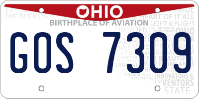 OH license plate GOS7309