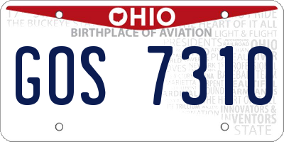 OH license plate GOS7310