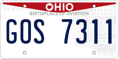 OH license plate GOS7311