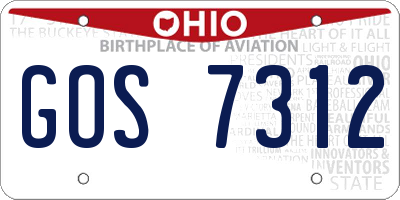 OH license plate GOS7312