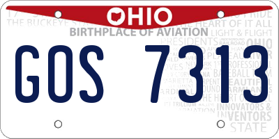 OH license plate GOS7313
