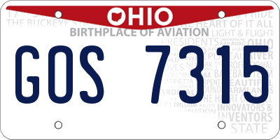 OH license plate GOS7315