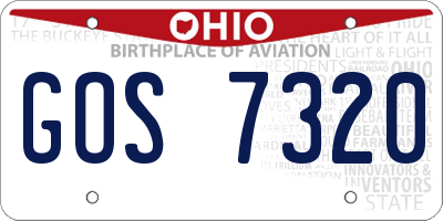 OH license plate GOS7320