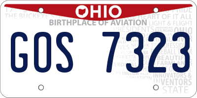 OH license plate GOS7323