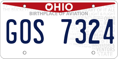 OH license plate GOS7324