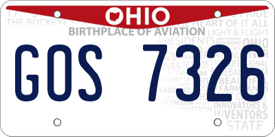 OH license plate GOS7326