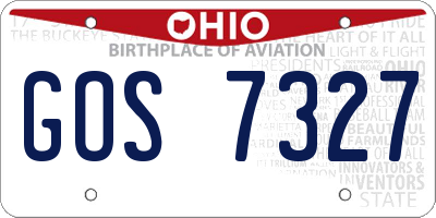 OH license plate GOS7327