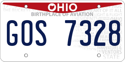 OH license plate GOS7328