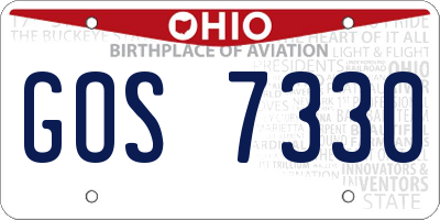 OH license plate GOS7330