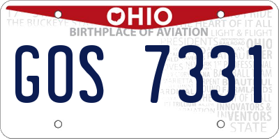 OH license plate GOS7331