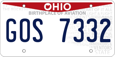 OH license plate GOS7332