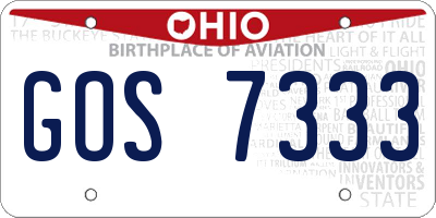 OH license plate GOS7333