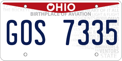 OH license plate GOS7335