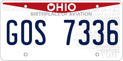 OH license plate GOS7336