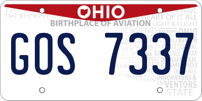 OH license plate GOS7337