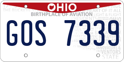OH license plate GOS7339