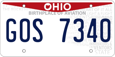 OH license plate GOS7340
