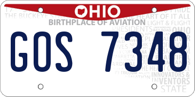 OH license plate GOS7348