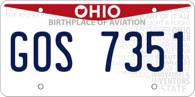 OH license plate GOS7351