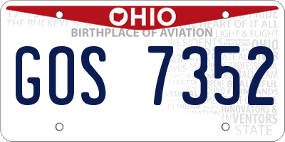 OH license plate GOS7352