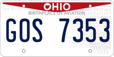 OH license plate GOS7353