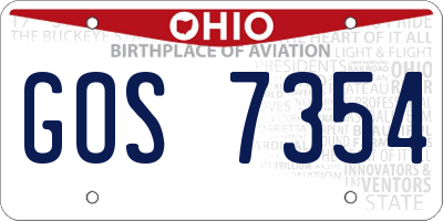 OH license plate GOS7354