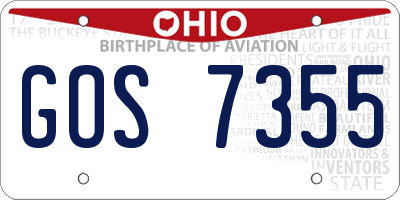 OH license plate GOS7355