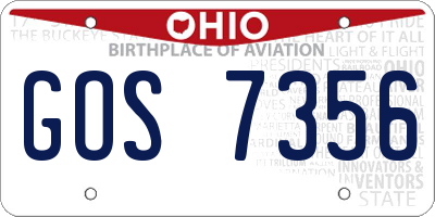 OH license plate GOS7356
