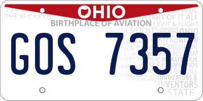 OH license plate GOS7357