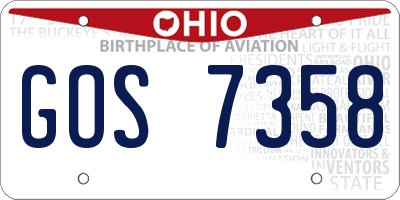 OH license plate GOS7358