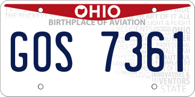 OH license plate GOS7361