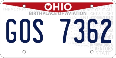 OH license plate GOS7362