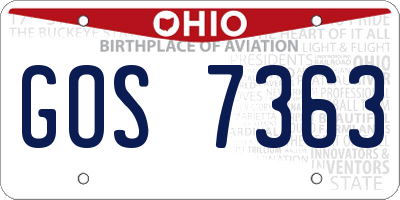 OH license plate GOS7363