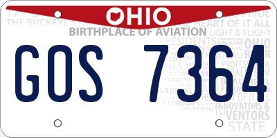 OH license plate GOS7364