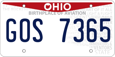 OH license plate GOS7365