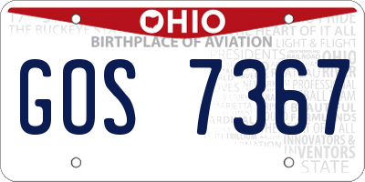 OH license plate GOS7367