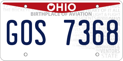 OH license plate GOS7368