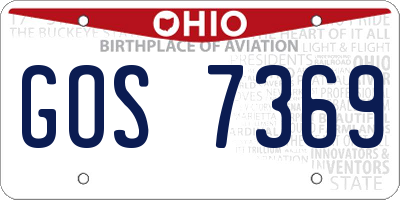 OH license plate GOS7369
