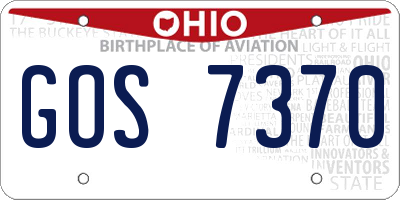OH license plate GOS7370