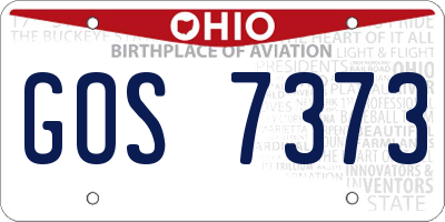 OH license plate GOS7373