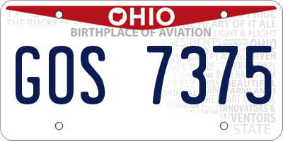 OH license plate GOS7375