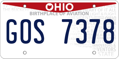 OH license plate GOS7378